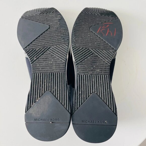 Michael Kors Womens Silver Felix Metallic Textile Leather Trainer Sneakers Sz 9M - Picture 8 of 11